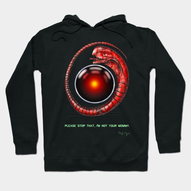 Alien and Hal 9000 2001 A Space Odyssey Hoodie by DougSQ